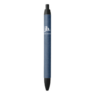 Stylo Noir Impression de jeans en denim marine moderne Monogr