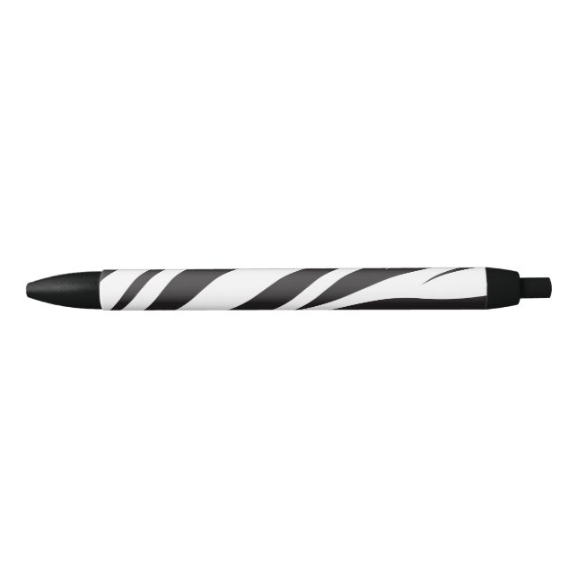 Stylo Noir Impression en bande Zebra  (Devant)