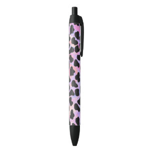 Stylo Noir Impression noire et rose dalmate