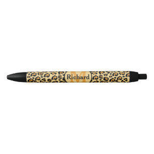 Stylo Noir Impression personnalisée léopard 
