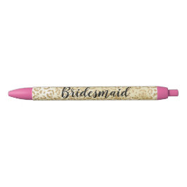 Stylo Noir Imprimé léopard pailleté glamour or    