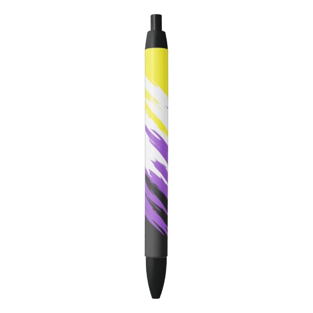 Stylo Noir Indicateur de fierté non binaire Abstrait (devant Vertical)