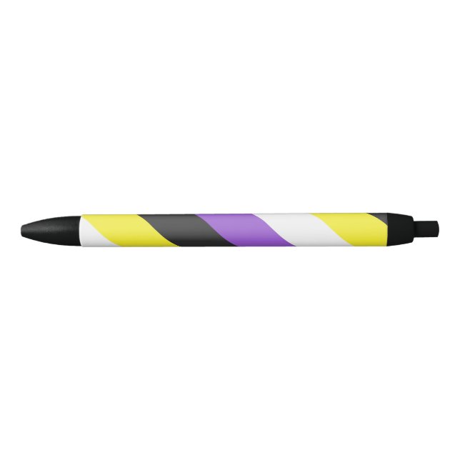 Stylo Noir Indicateur de fierté non binaire /conception avec  (Devant)