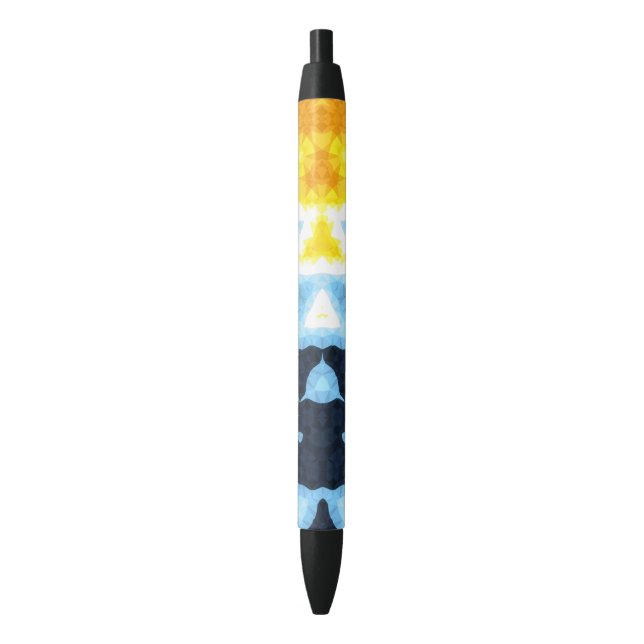 Stylo Noir Indicateur de la fierté AroAce Super géométrique B (devant Vertical)
