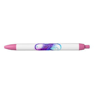 Stylo Noir Infini avec plume violette