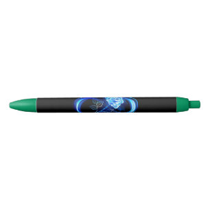 Stylo Noir Infini lumineux avec rose bleue