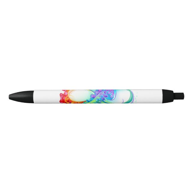 Stylo Noir Infinity with Rainbow Jellyfish (Devant)