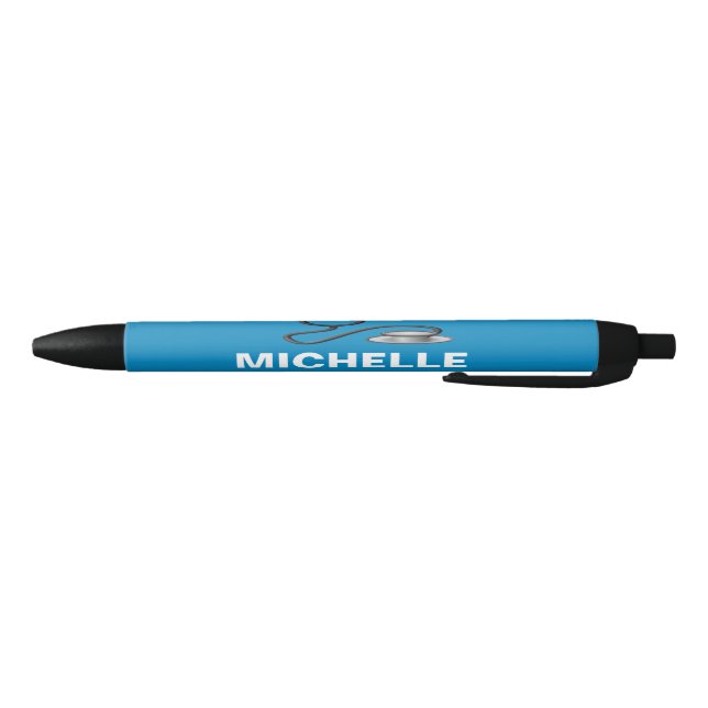 Stylo Noir Infirmière de nom personnalisable (Bas)