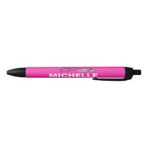 Stylo Noir Infirmière nommée personnalisable ROSE