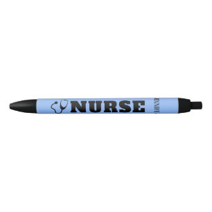 Stylo Noir Infirmière personnalisée Stethoscope Pastel Text