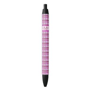 Stylo Noir Initiales de monogramme personnalisées à plaqué ro