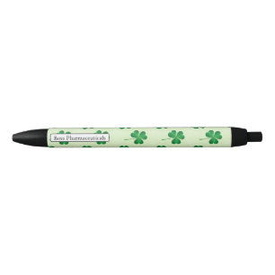 Stylo Noir irlandais trois motif feuille