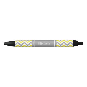 Stylo Noir Jaune Gris Foncé Blanc Grand Chevron Gris Monogram