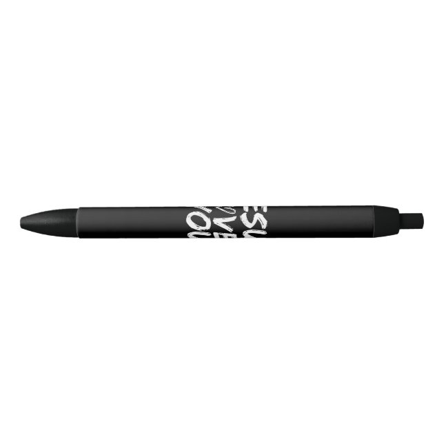 Stylo Noir Jésus t'aime, Jésus (Devant)