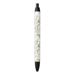 Stylo Noir Joli arbre à fleurs crème 