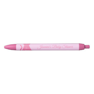 Stylo Noir Joli bébé rose fille chat Baby shower personnalisé