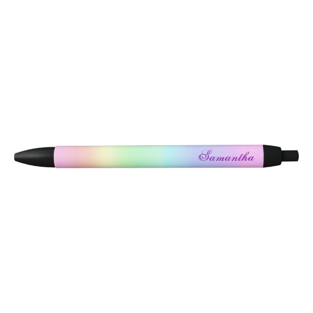 Stylo Noir Joli dégradé arc-en-ciel (Devant)