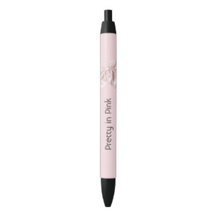 Stylo Noir Joli en noeud rose