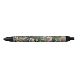 Stylo Noir Joli Fleur sauvage