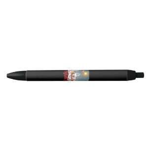 Stylo Noir Joli Gnome, Bonhomme de Neige Célébrant les Fêtes