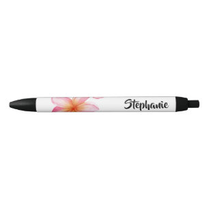Stylo Noir Joli motif floral de Kath Golap rose