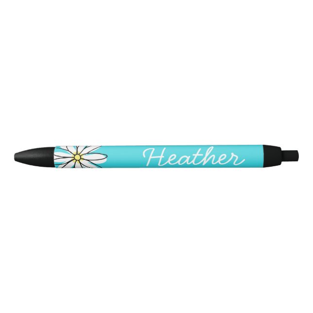 Stylo Noir Joli nom personnalisé Daisy Doodle (Devant)