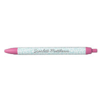 Joli Pastel Empreinte de léopard Motif Bleu Nom
