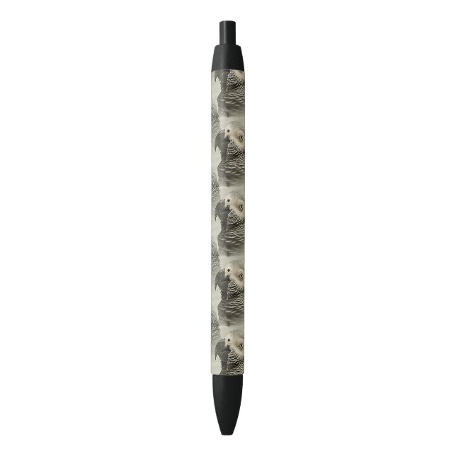 Stylo Noir Joli perroquet gris du Congo (devant Vertical)