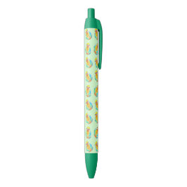 Stylo Noir Joli perruche perruqueuse motif vert