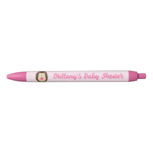 Stylo Noir Jolie Bébé Fille Hérisson Rose Baby Shower