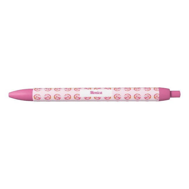 Stylo Noir Jolie beigne rose Saupoudrer Nom Personnalisé Fill (Devant)