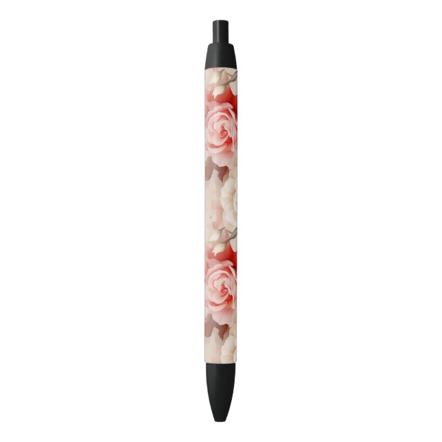 Stylo Noir Jolie rose florale crème blush rose (devant Vertical)