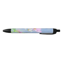 Stylo Noir Jolies fleurs dans des couleurs sensibles