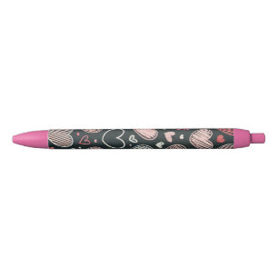Stylo Noir Jolis cœurs de craie pour la Saint-Valentin
