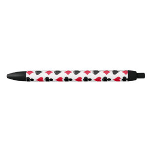 Stylo Noir Jouer des symboles de cartes motif