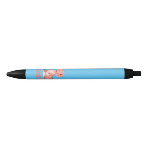 Stylo Noir Jouer Pink T-Rex Dino Avec Nom Enfant