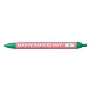 Stylo Noir Joyeux jour des infirmières rose Turquoise