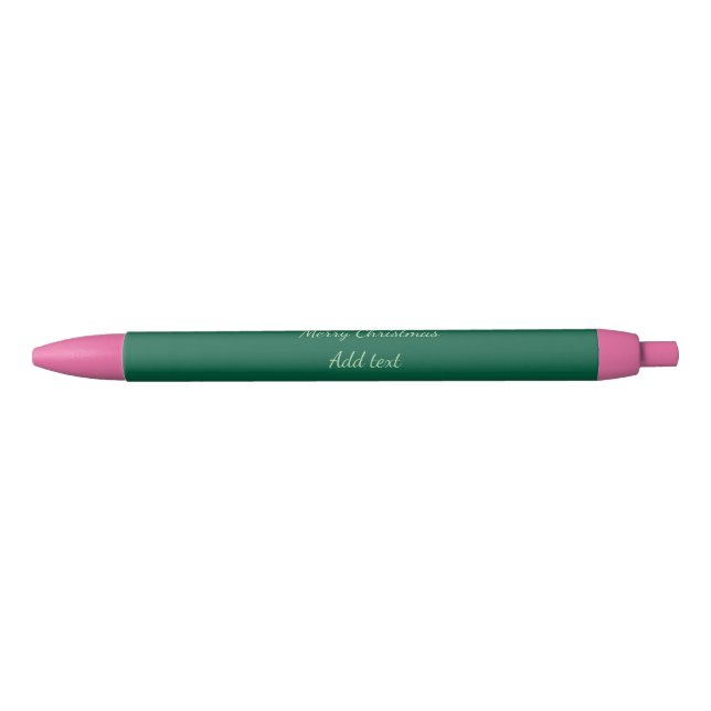Stylo Noir Joyeux Noël vert plaine solo arrière - plan vacanc (Devant)