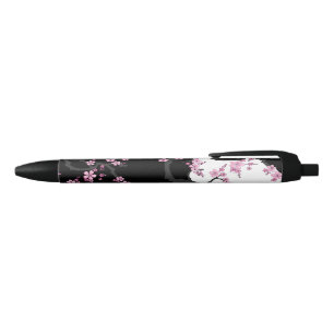 Stylo Noir Kimono japonais Sakura noir et blanc