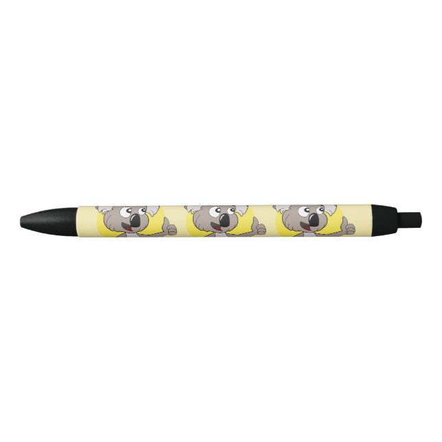 Stylo Noir Koala bear cartoon black ink pen (Devant)