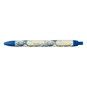 Stylo Noir La Grande Vague – Katsushika Hokusai – Texte perso