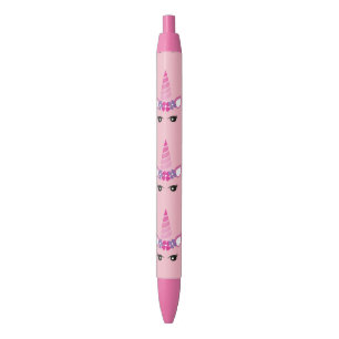 Stylo Noir La licorne rose