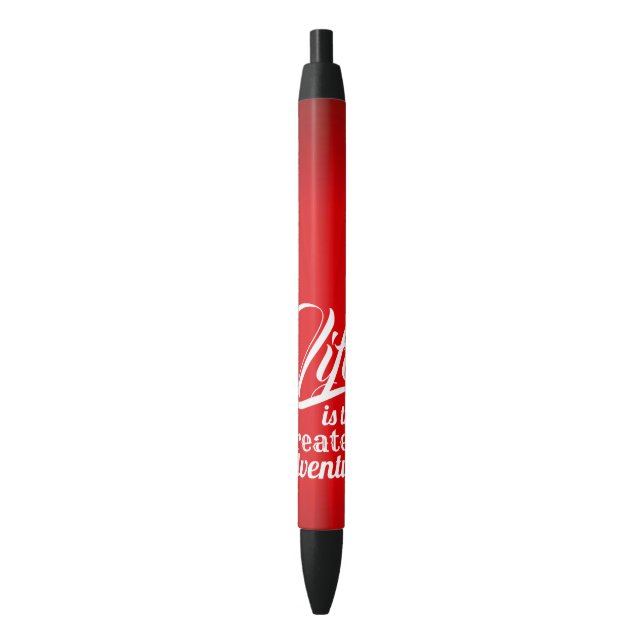 Stylo Noir La vie est la plus grande aventure (devant Vertical)