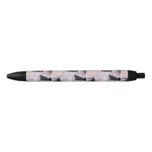 Stylo Noir Labrador Retriever Paws and Bones Black Ink Pen