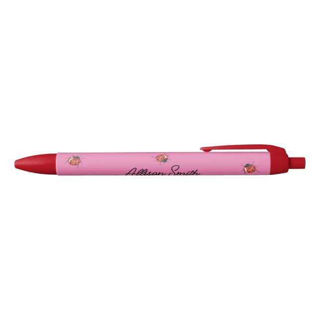 Stylo Noir Ladybug rose mou (Haut)