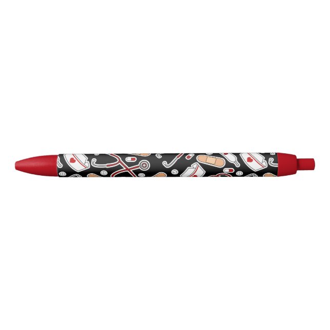 Stylo Noir L'amour des infirmières Imprimer noir (Devant)