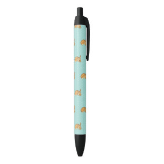 Stylo Noir lapin de bébé sur l'arrière - plan turquoise de