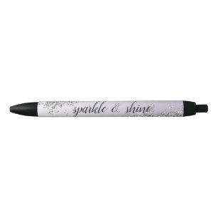 Stylo Noir Lavande violet ombre Parties scintillant argent ét
