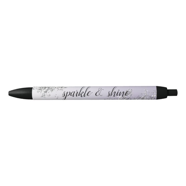 Stylo Noir Lavande violet ombre Parties scintillant argent ét (Devant)