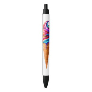 Stylo Noir Le cône de glace classique vibrant de SlipperyJoe'